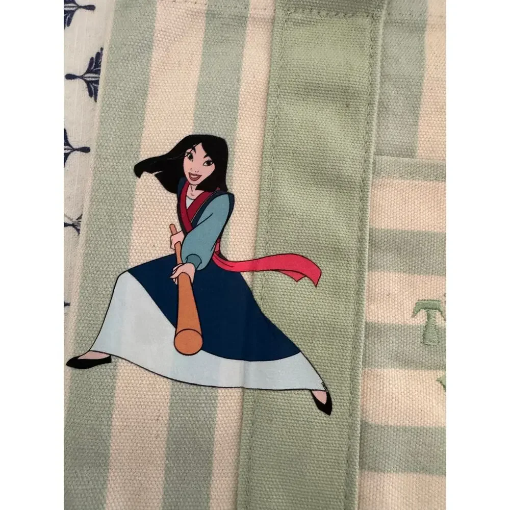 Disney Mulan Double Sided Striped Custom Made Trader Joes Mini Tote